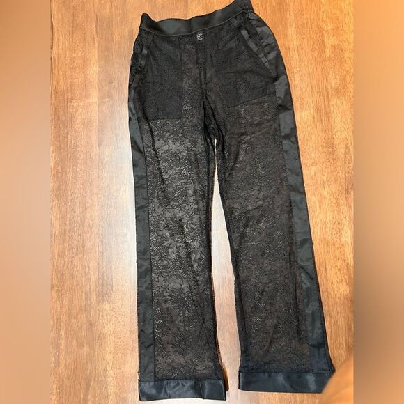 Victoria’s Secret Black Lace wide Straight legs see-through pajama Pants Size XS - Picture 3 of 6